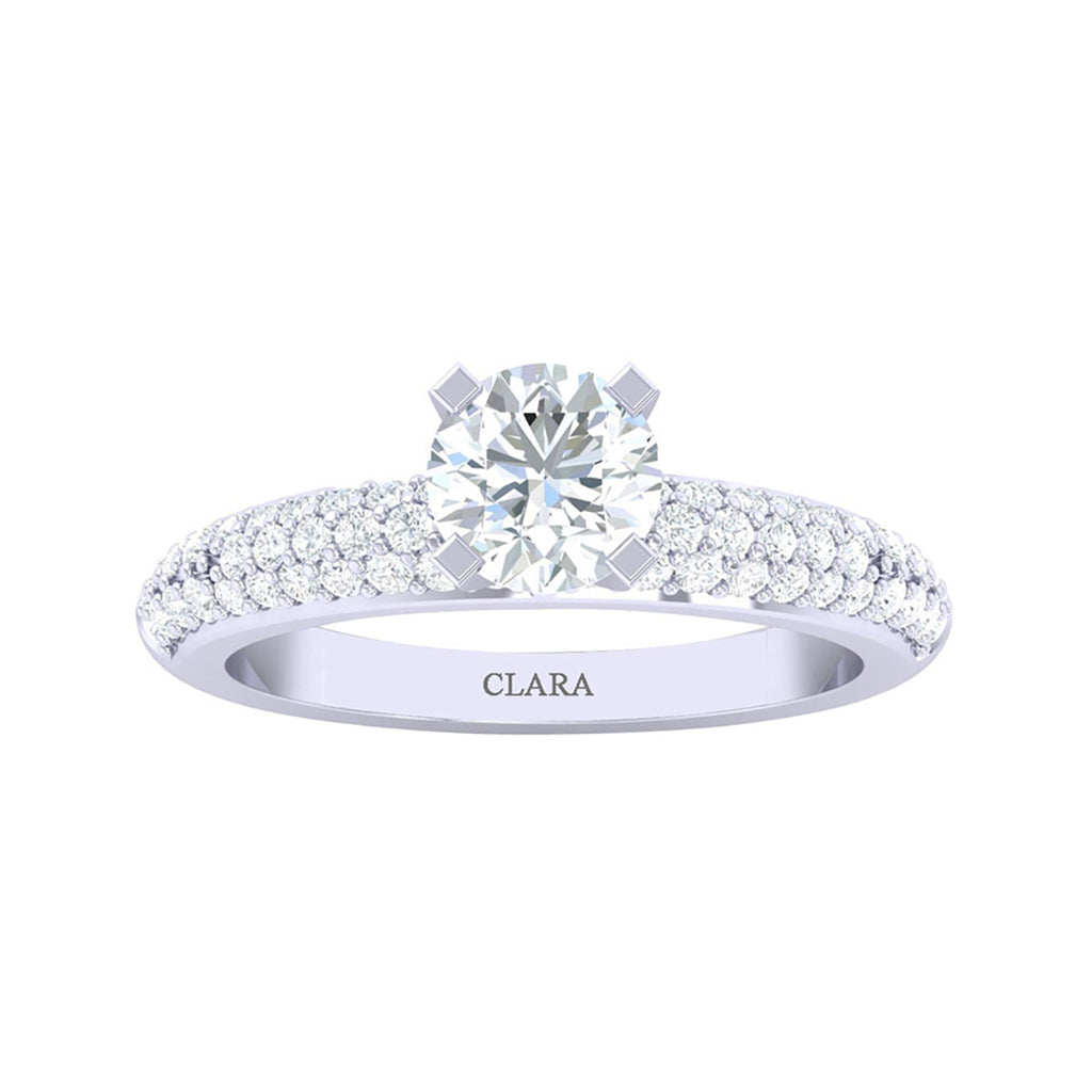 Silver Round Solitaire Ring