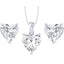 Silver Heart Solitaire Jewellery Set