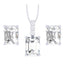 Silver Emerald Cut Solitaire Jewellery Set