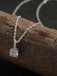 Clara 92.5 Sterling silver White Gold Plated Round Brilliant Solitaire Pendant Chain Necklace For Women & Girls