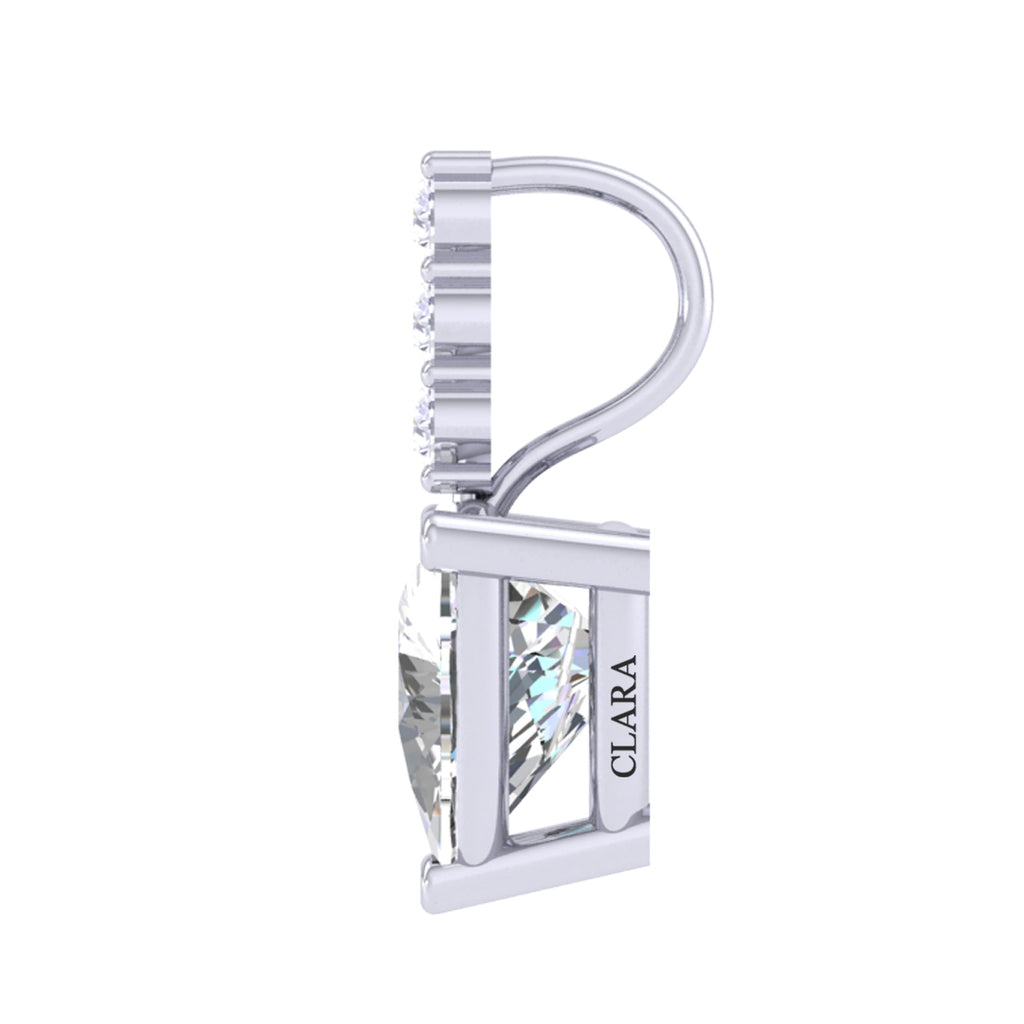 Silver Trillion Solitaire Pendant Chain Necklace