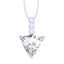 Silver Trillion Solitaire Pendant Chain Necklace