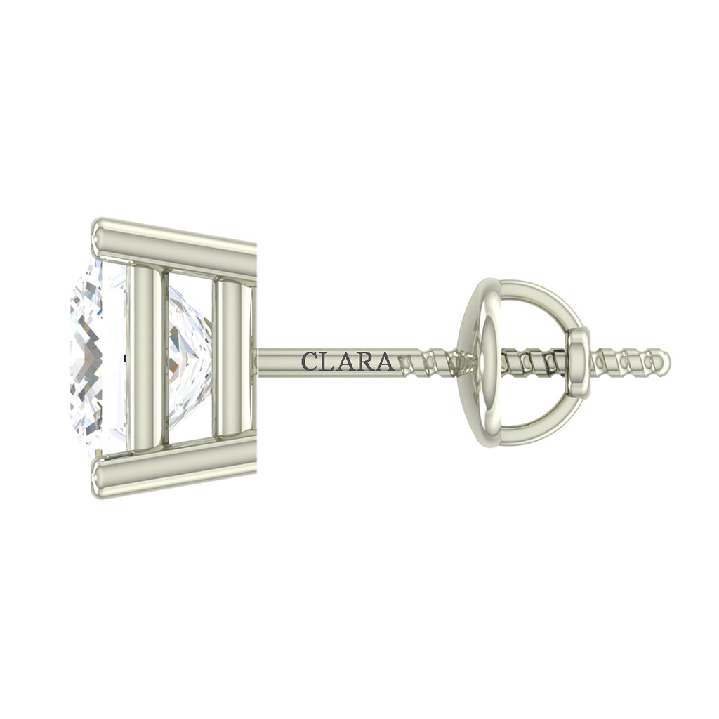 CLARA 925 Sterling Silver Square Solitaire 6 mm Stud Men Earring Gift for Men & Boys  1 Piece