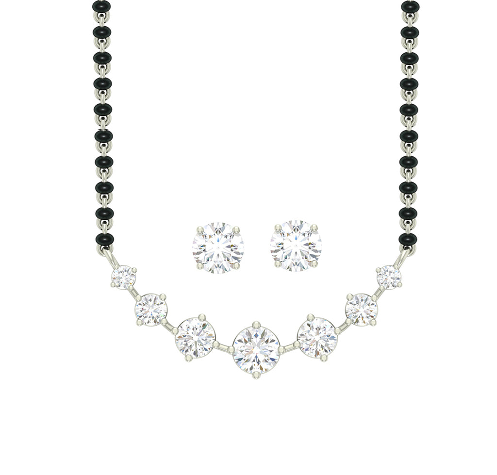 Silver 7 Stone Mangalsutra Jewellery Set