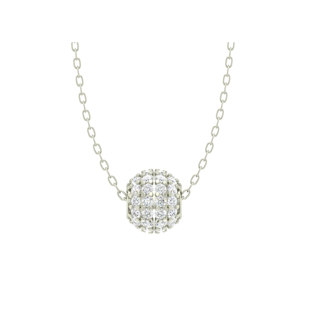 Silver Ball Pendant Chain Necklace