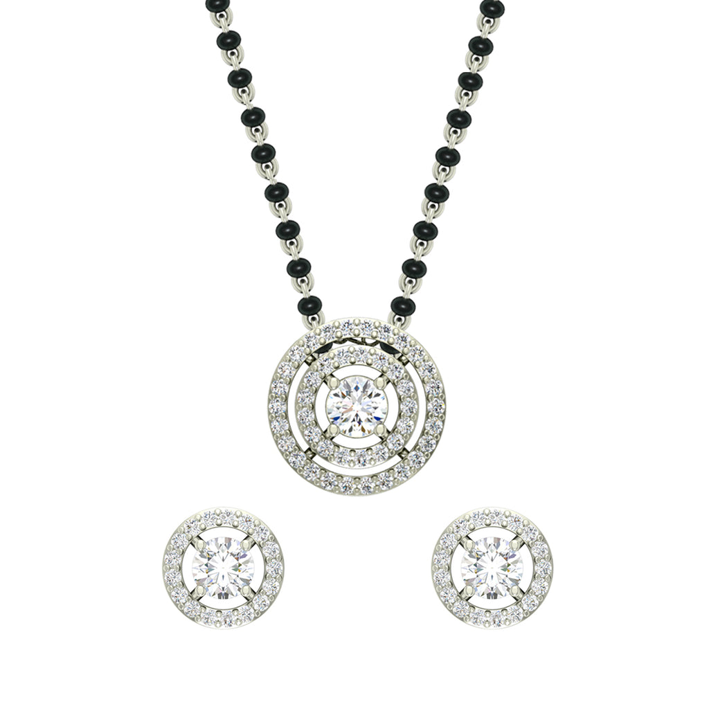 Silver Halo Mangalsutra Jewellery Set