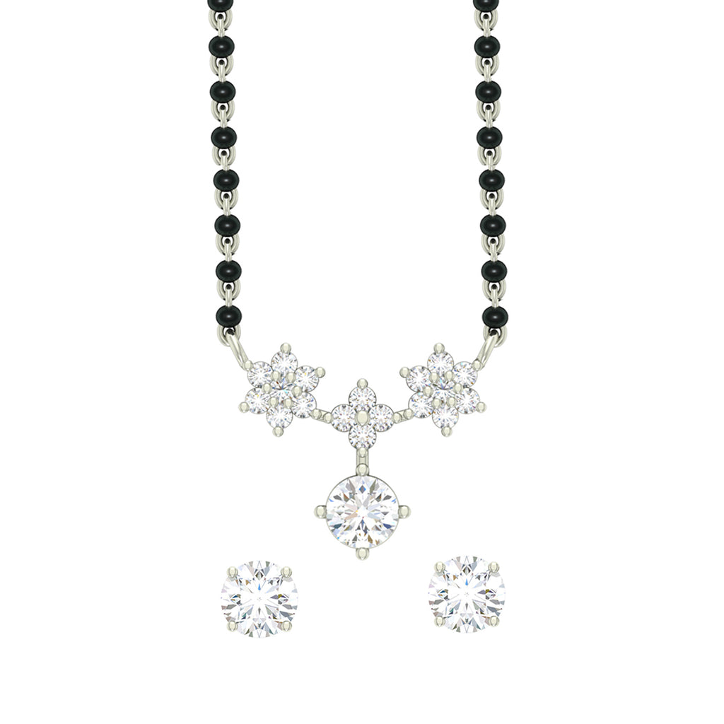 Silver Lily Mangalsutra Jewellery Set
