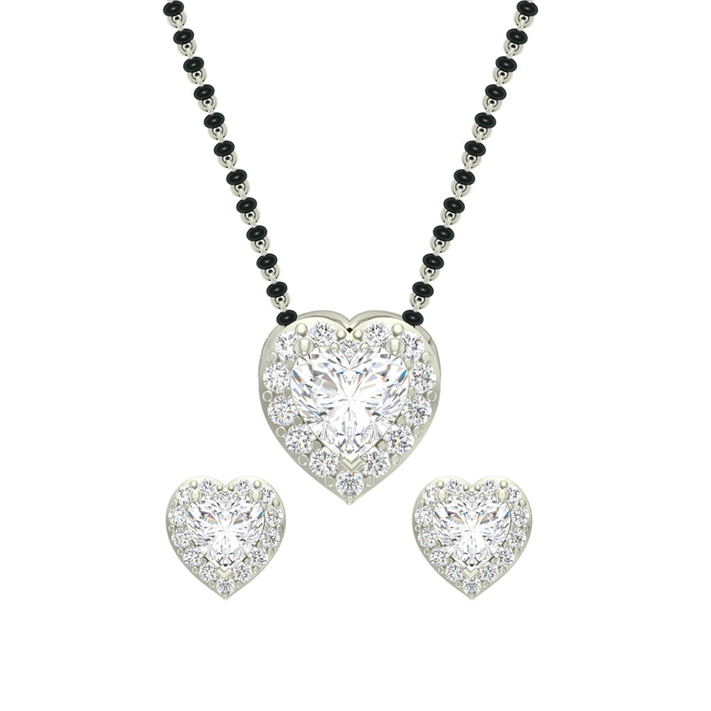 Silver Valentine Mangalsutra Jewellery Set