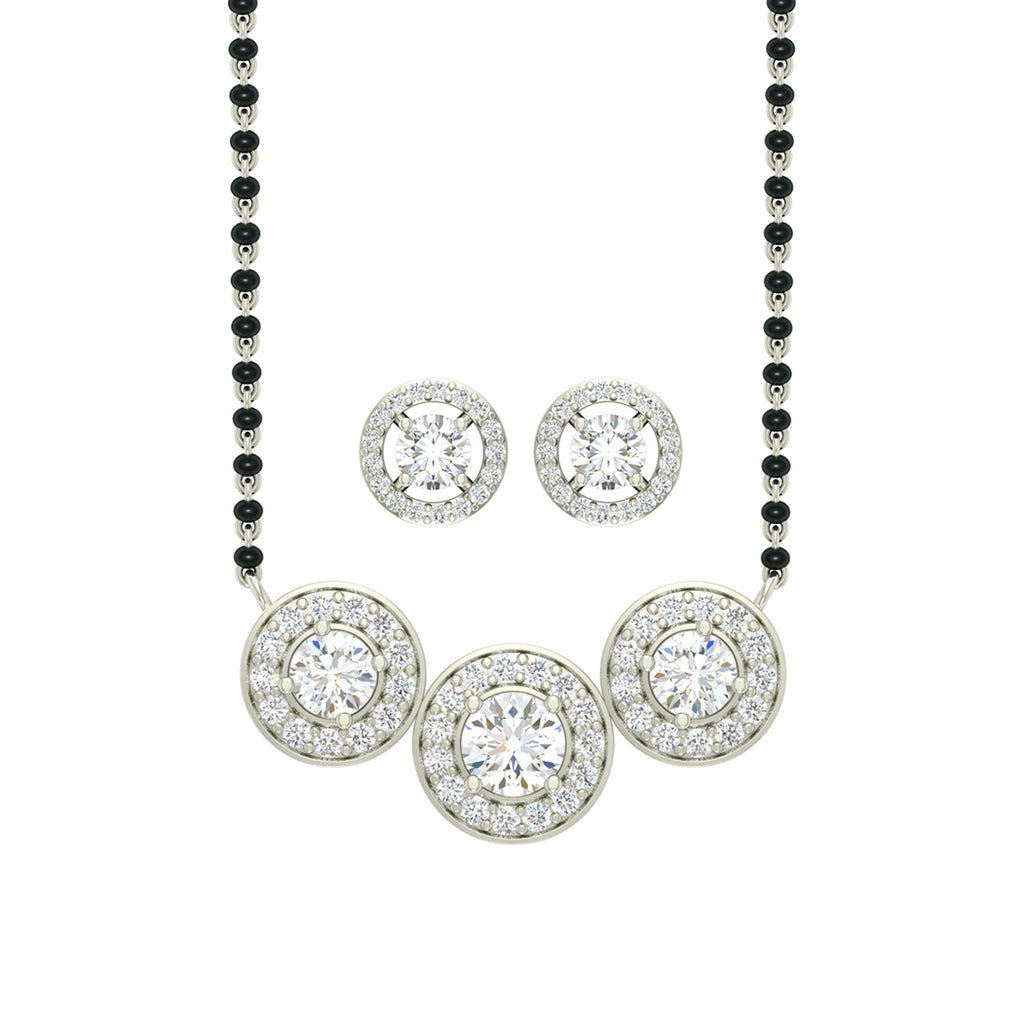 Silver Poppy Mangalsutra Jewellery Set