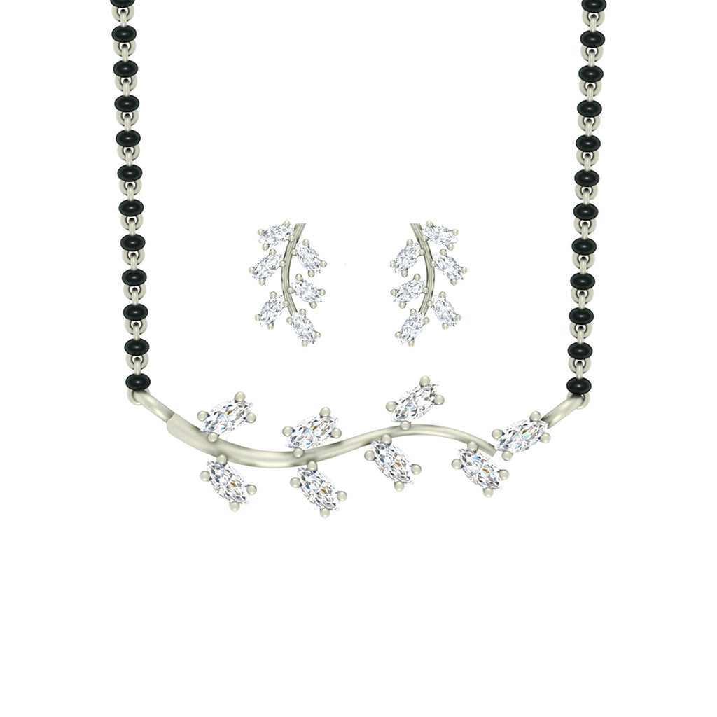 Silver Leaf Mangalsutra Jewellery Set