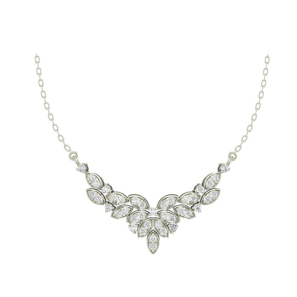 Silver Cubic Zirconia Pendant Chain Necklace