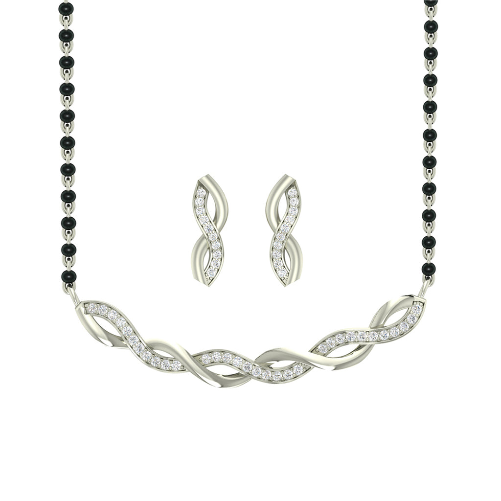 Silver Twist Mangalsutra Jewellery Set
