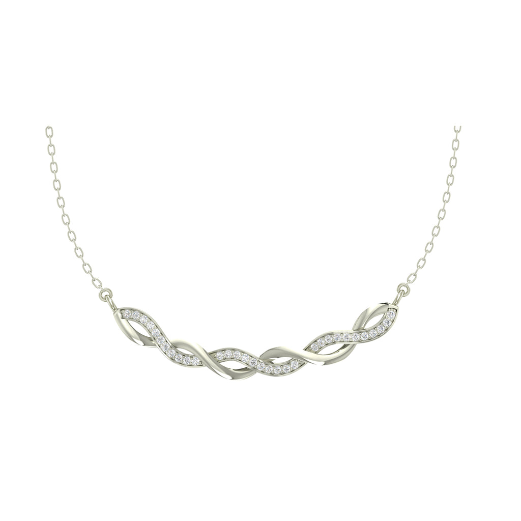 Silver Twist Pendant Chain Necklace