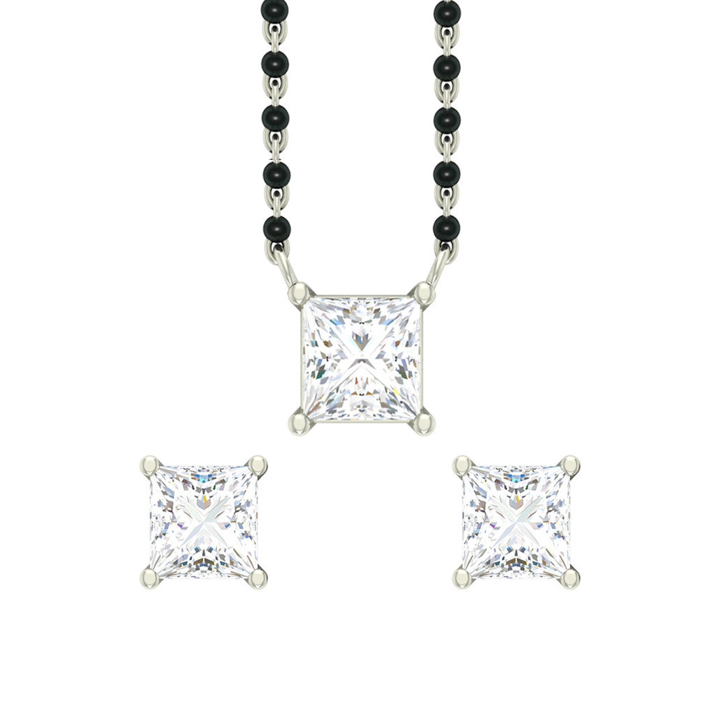 Silver Square Mangalsutra Jewellery Set