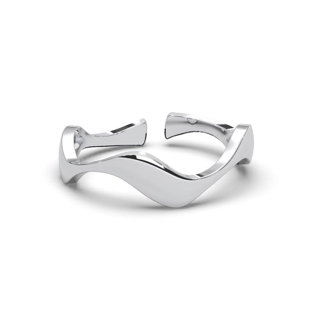 CLARA Pure 925 Sterling Silver Wave Finger Ring