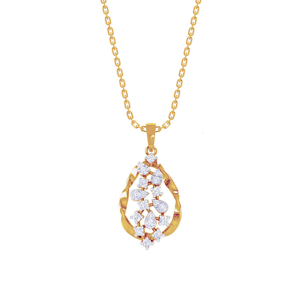CLARA 925 Sterling Silver Petra Pendant Chain Necklace