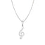 Silver Music Pendant Chain Necklace