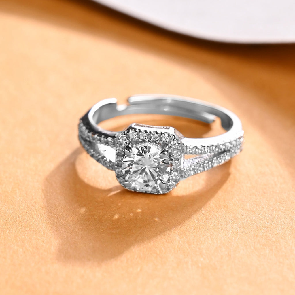 Silver Cathedral Halo Ring