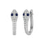 Silver Blue Eye Snake Hoop Bali Earrings