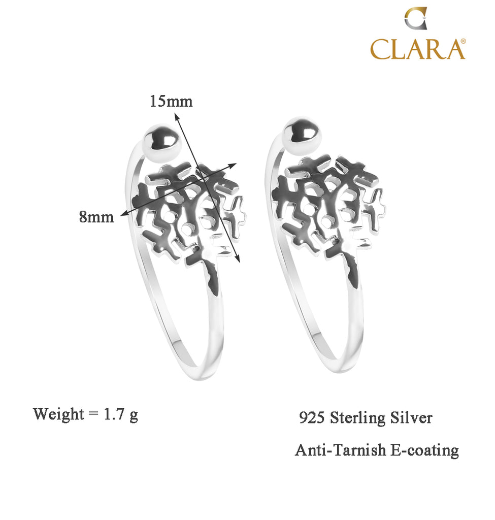 CLARA 925 Sterling Silver Hugo Toe Rings Pair