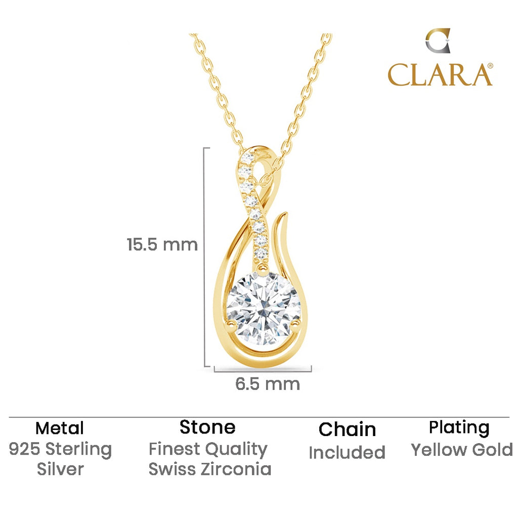 Silver Ceci Solitaire Pendant Chain
