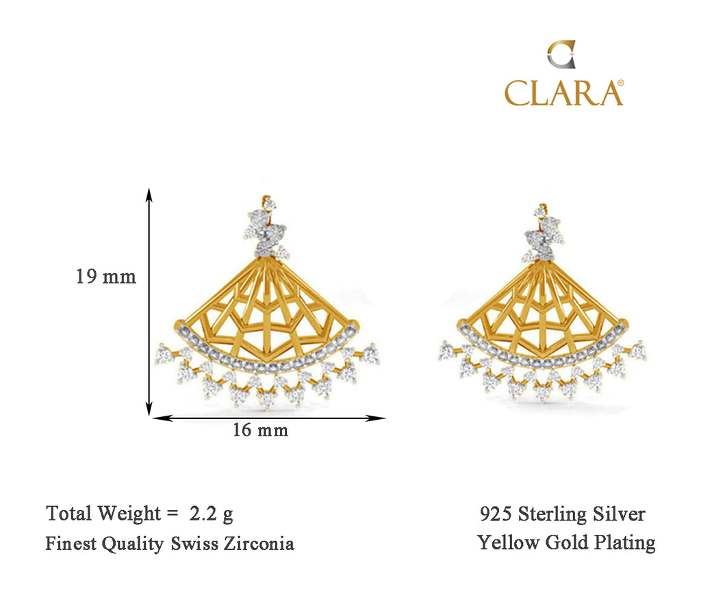 CLARA 925 Sterling Silver Irina Earrings with Screw Back