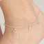 CLARA 925 Sterling Silver Star & Pearl Anklet Payal ( Single ) Adjustable Chain Gift for Women and Girls