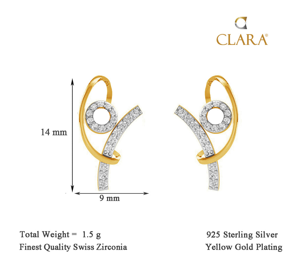 CLARA 925 Sterling Silver Zion Earrings with Screw Back