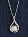 Clara 92.5 Sterling Silver Real Pearl Pendant with Chain Gift for Women and Girls