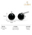CLARA 925 Sterling Silver Black Studs Earrings Gift for Kids Girls