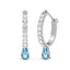 Silver Sky Blue Hoop Bali Earrings