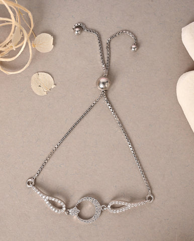 CLARA 925 Pure Silver Stylish Hand Bracelet