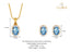 CLARA 925 Sterling Silver Blue Pendant Earring Chain Jewellery Set