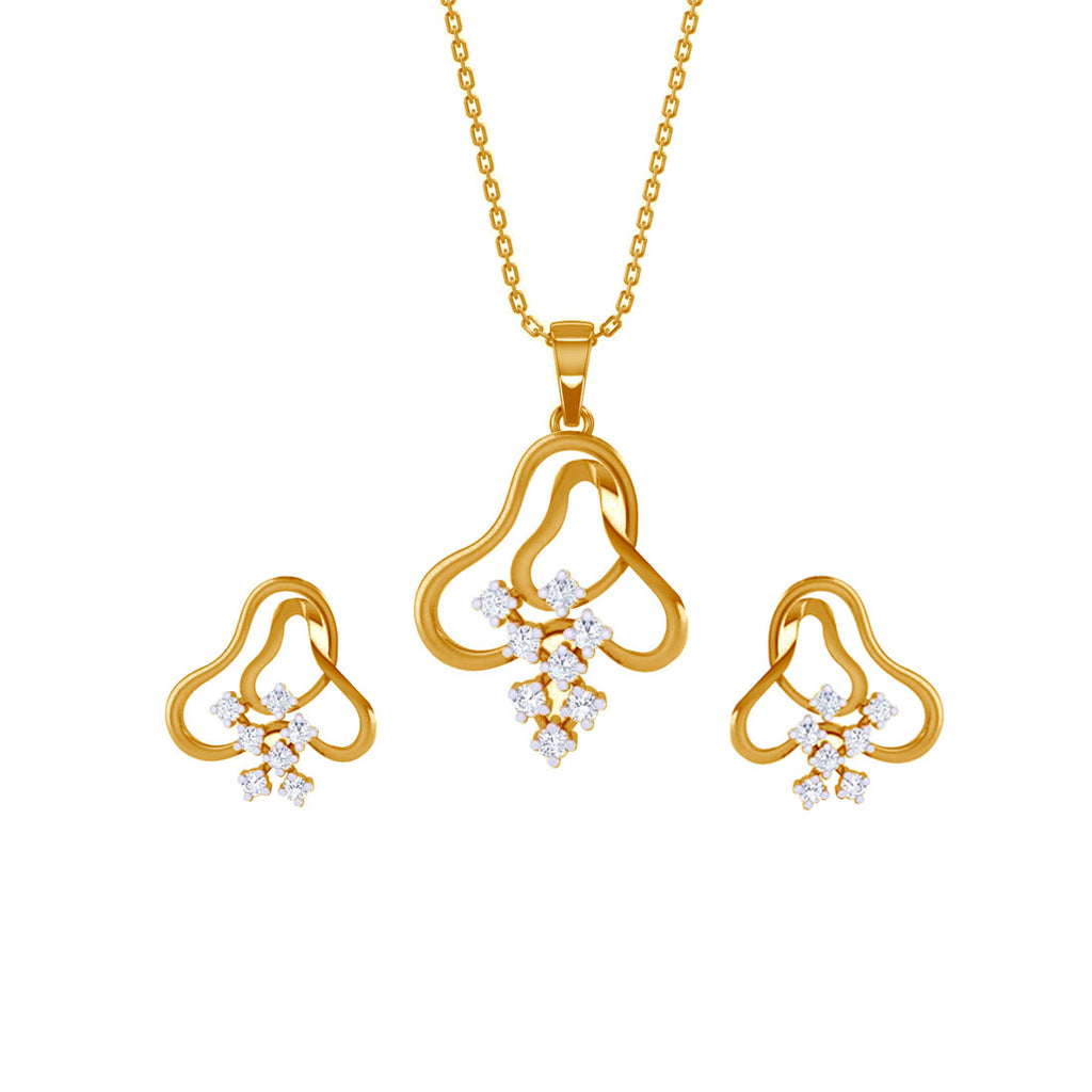 CLARA 925 Sterling Silver Eden Pendant Earring Chain Jewellery Set