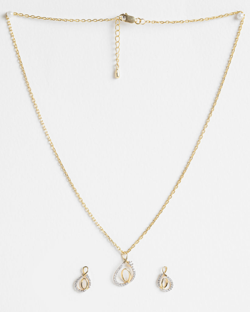 CLARA 925 Sterling Silver Flavia Pendant Earring Chain Jewellery Set 