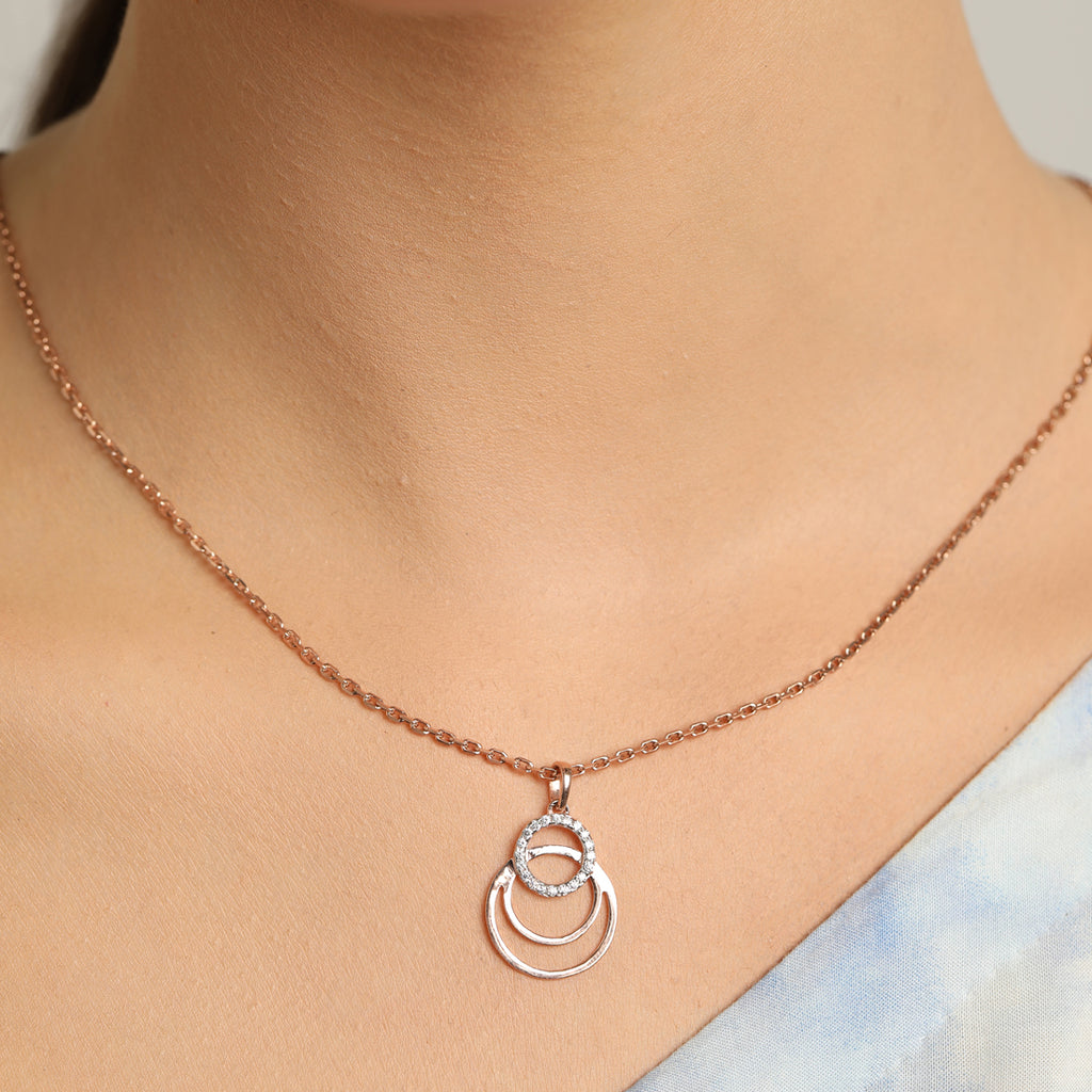 CLARA 925 Sterling Silver Irina Pendant Chain Necklace