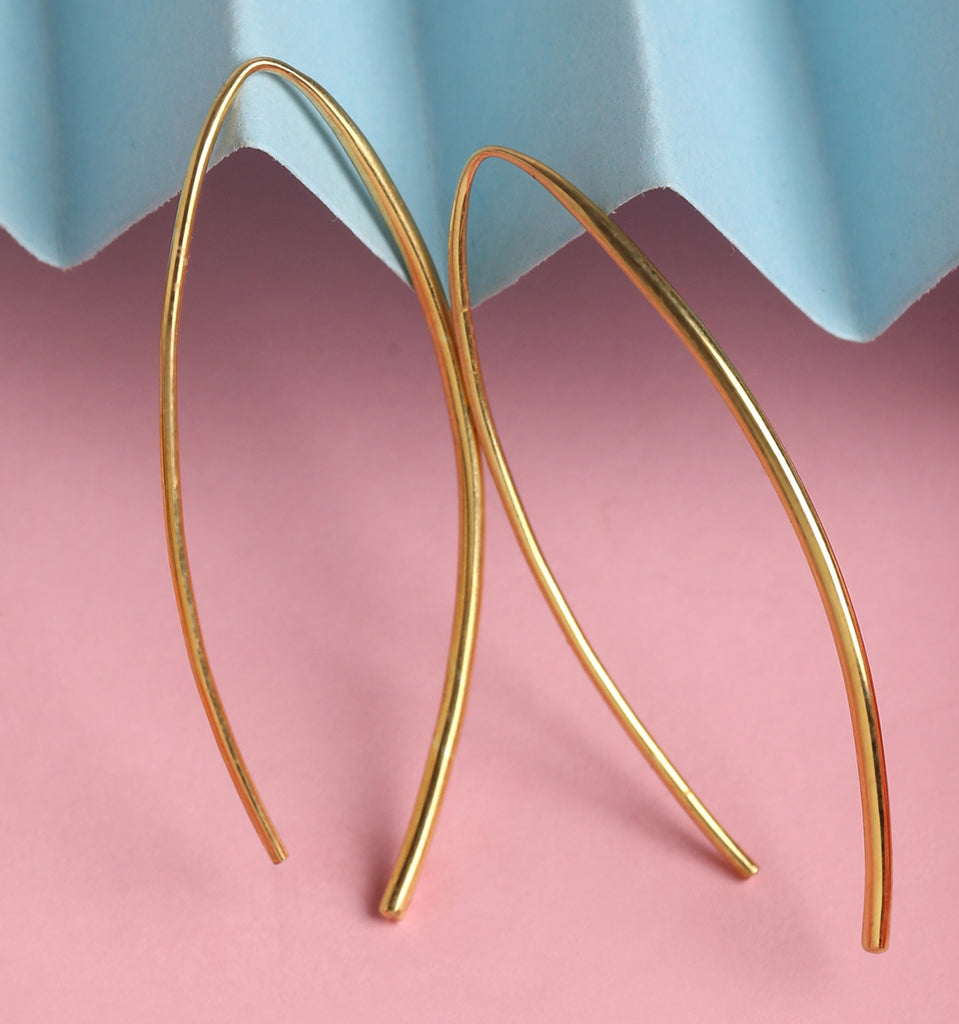 CLARA 925 Sterling Silver Kira Hoop Earring Gold Plated Gift for Women & Girls
