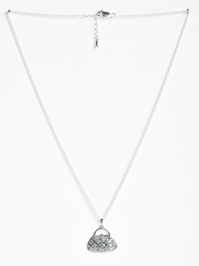 CLARA 925 Sterling Silver Handbag Pendant Chain Necklace 