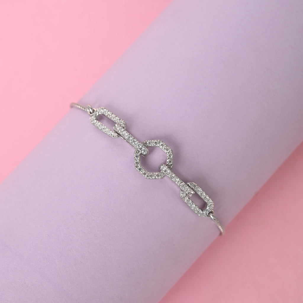 CLARA 925 Pure Silver Designer Hand Bracelet