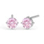 Silver Pink Studs Earrings