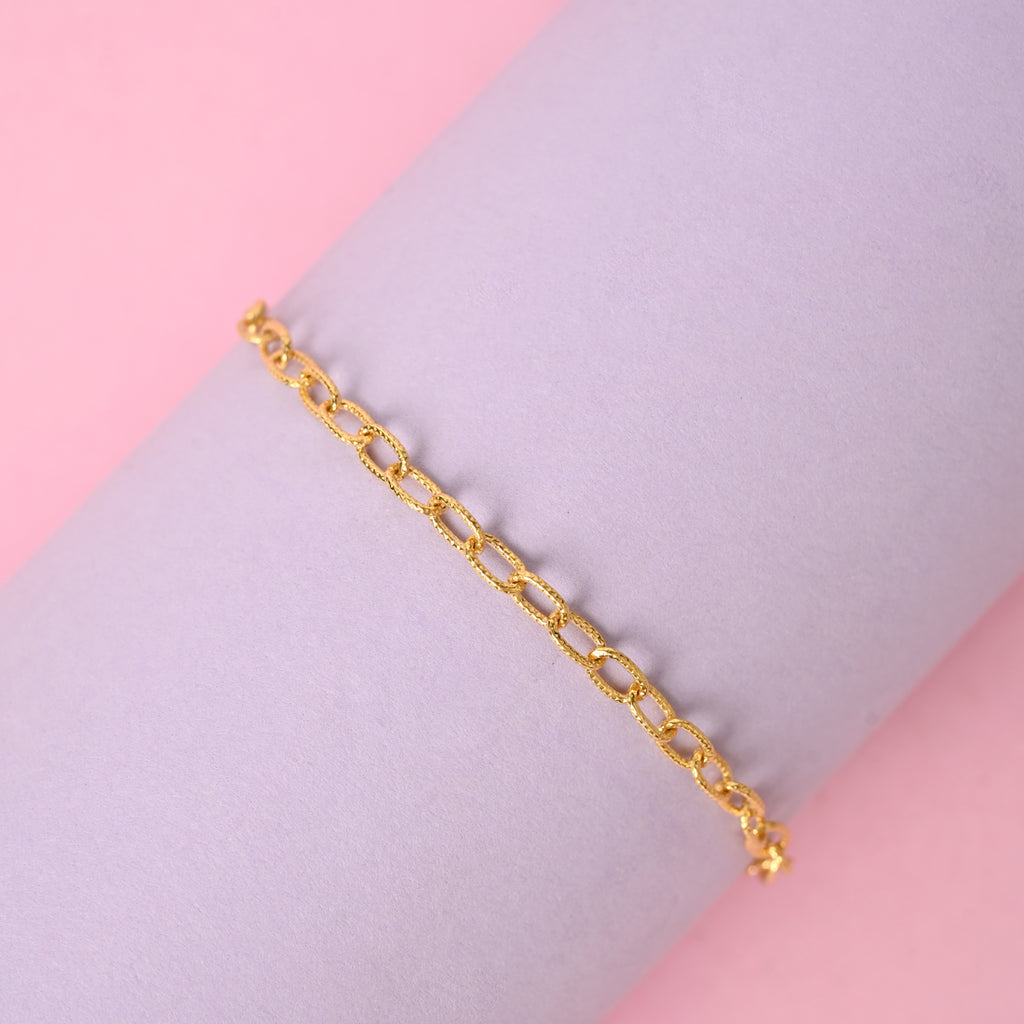 CLARA 925 Pure Silver Texture Chain Bracelet