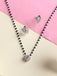 CLARA 925 Sterling Silver Valentine Mangalsutra Tanmaniya Pendant Earring Jewellery Set with Chain Gift for Women and Girls