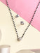 CLARA 925 Sterling Silver Ball Mangalsutra Tanmaniya Pendant Earring Jewellery Set with Chain Gift for Women and Girls