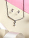 CLARA 925 Sterling Silver Mila Mangalsutra Tanmaniya Pendant Earring Jewellery Set with Chain Gift for Women and Girls
