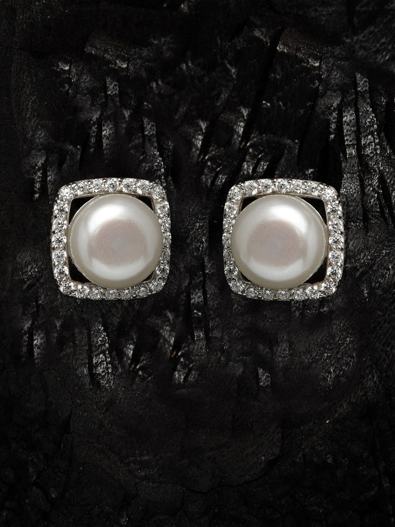 Clara 92.5 Sterling Silver Real Pearl Earrings Gift for Women and Girls