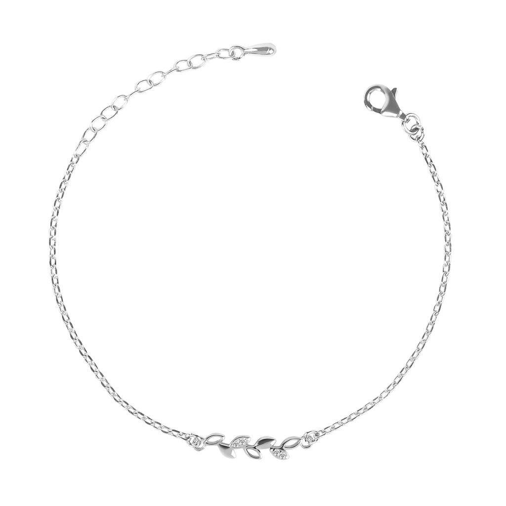 CLARA 925 Sterling Silver Leaf Bracelet