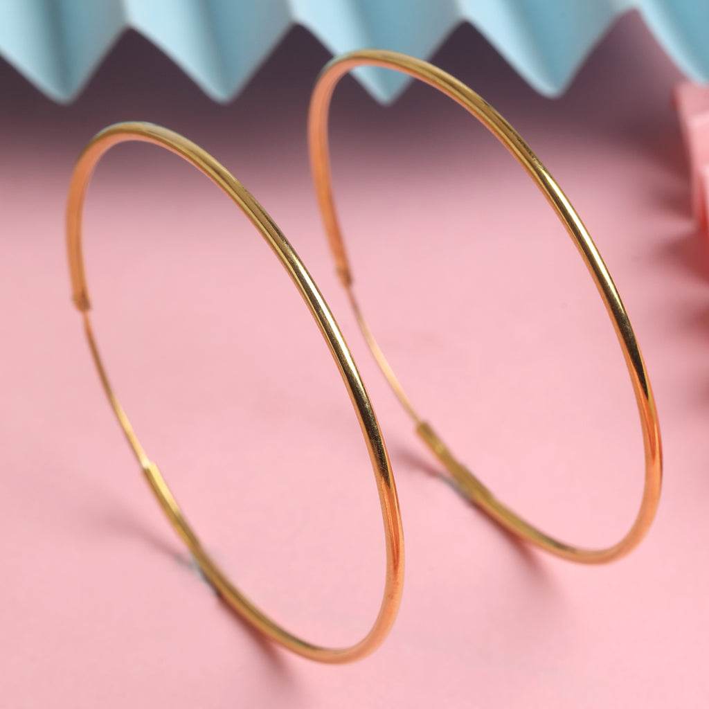 CLARA 925 Sterling Silver Classic Hoop Earring Gold Plated Gift for Women & Girls
