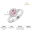 Silver Vega Pink Solitaire Halo Ring