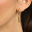 CLARA 925 Sterling Silver Leaf Hoop Drop Earring Gold Plated Gift for Women & Girls