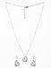 CLARA 925 Sterling Silver Pink Heart Pendant Earring Chain Jewellery Set